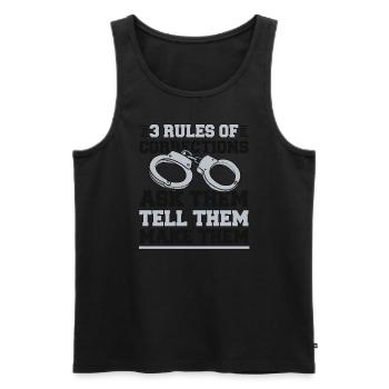 3 Regeln des Strafvollzugs Korrekturen durch Polizeibeamte - Männer Premium Bio Tank Top - Schwarz - Vorne - Michal (187cm)