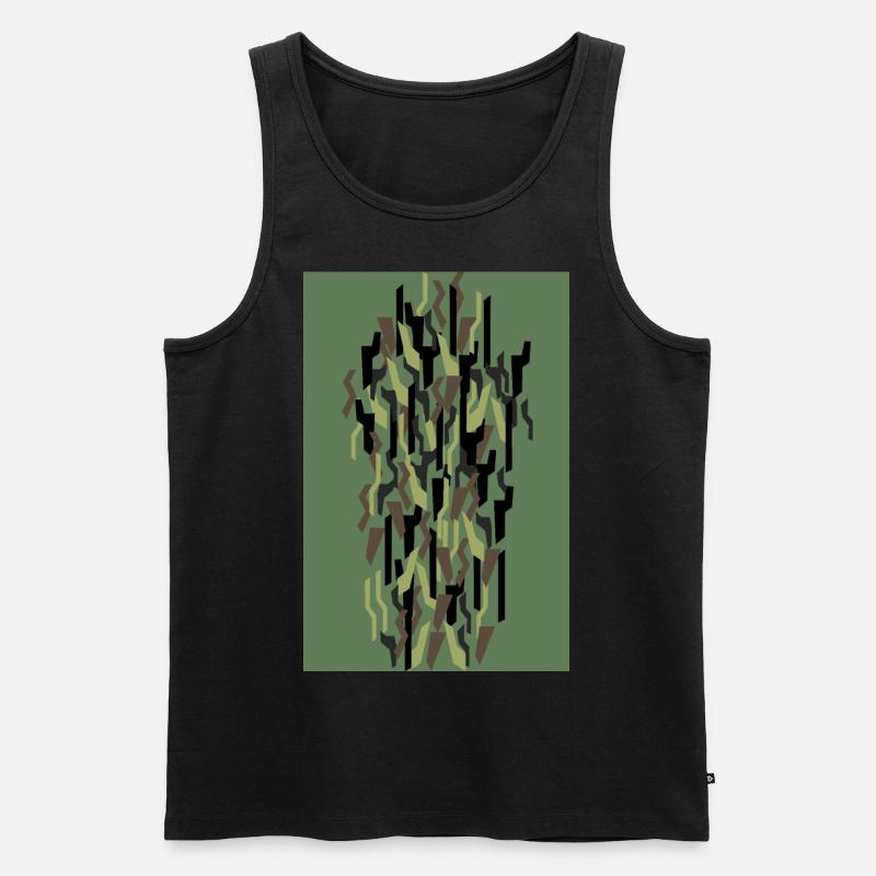 Camouflage Kunst Olive - Männer Premium Bio Tank Top - Schwarz