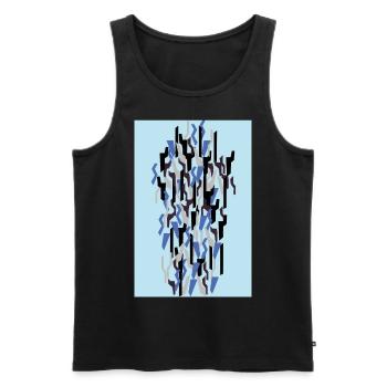 Camouflage Kunst Hellblau Gaming - Männer Premium Bio Tank Top - Schwarz - Vorne - AI Model Male 178 light (178cm)