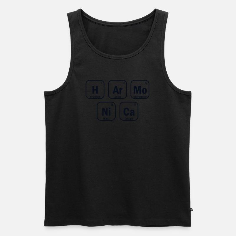 Mundharmonika-Periodensystem der harmonischen Elemente - Männer Premium Bio Tank Top - Schwarz