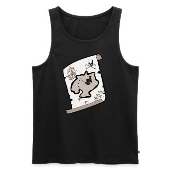 SCHATZKARTE | PAPAGAI AIF SCHATZTRUHE - Männer Premium Bio Tank Top - Schwarz - Vorne - AI Model Male 178 light (178cm)