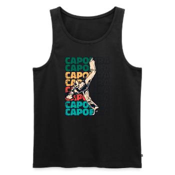 Texte Capoeira Rétro Ginga Capoeirista Danse - Débardeur bio Premium Homme - noir - Devant - Michal (187cm)