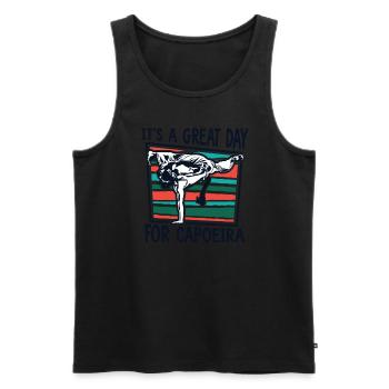 C’est un grand jour pour la Capoeira Capoeirista Ginga - Débardeur bio Premium Homme - noir - Devant - Michal (187cm)