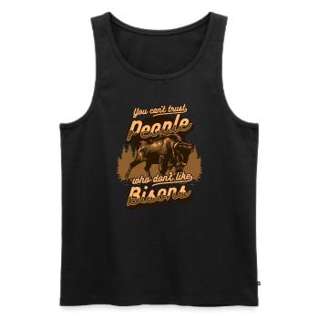 Ich kann Leuten nicht trauen, die Buffalo Bovinae nicht mögen - Männer Premium Bio Tank Top - Schwarz - Vorne - Michal (187cm)