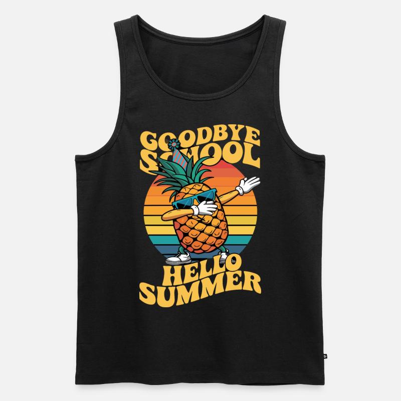 Goodbye School Hello Summer Ananas - Männer Premium Bio Tank Top - Schwarz