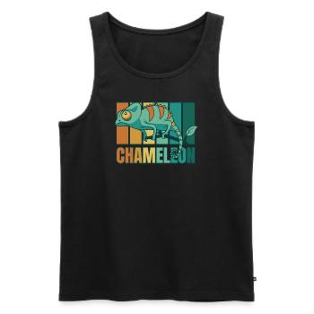 Panthère rétro voilée Chamaeleonidae amant - Débardeur bio Premium Homme - noir - Devant - Michal (187cm)