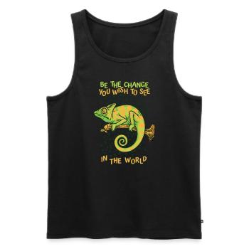 Sei die Veränderung, die du dir wünschst Veiled Panther - Männer Premium Bio Tank Top - Schwarz - Vorne - Michal (187cm)
