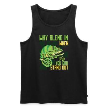 Warum sich einfügen, wenn Sie sich von Panther abheben können - Männer Premium Bio Tank Top - Schwarz - Vorne - AI Model Male 178 light (178cm)