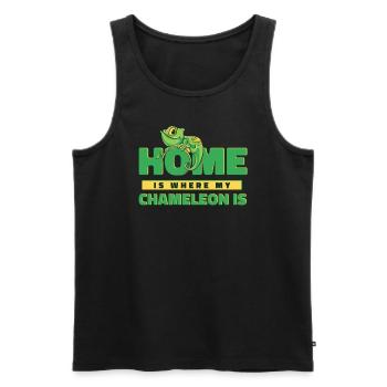 Home Is Where My Chameleon Is Veiled Panther - Men's Premium Organic Tank Top - black - Front - Michal (187cm)