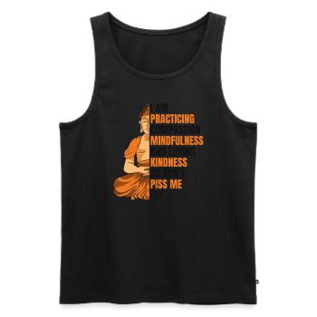 Mitgefühl Achtsamkeit Liebende Güte Buddhistisch - Männer Premium Bio Tank Top - Schwarz - Vorne - AI Model Male 178 light (178cm)