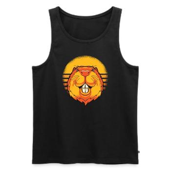 Retro Nordamerikanische Eurasische Castor Canadensis - Männer Premium Bio Tank Top - Schwarz - Vorne - Michal (187cm)