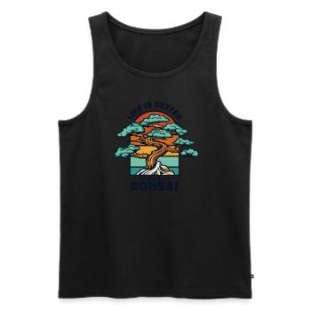Life Is Better With Bonsai Indoor Bonsai Bonsai - Men's Premium Organic Tank Top - black - Front - Michal (187cm)