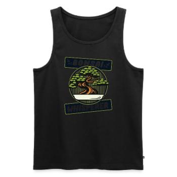 Bonsaï Whisperer Bonsaï Pots Penjing Intérieur - Débardeur bio Premium Homme - noir - Devant - AI Model Male 178 light (178cm)