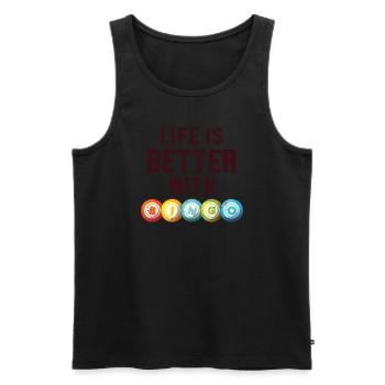 Life is Better with a Bingo Daubers Professional - Men's Premium Organic Tank Top - black - Front - Michal (187cm)