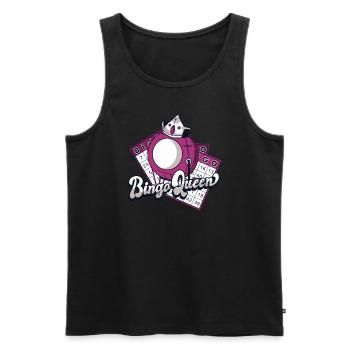 Bingo Queen Professional Caller Daubers Bingo - Débardeur bio Premium Homme - noir - Devant - AI Model Male 178 light (178cm)