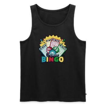 B Is For Bingo Daubers Professional Caller Bingo - Men's Premium Organic Tank Top - black - Front - AI Model Male 178 light (178cm)