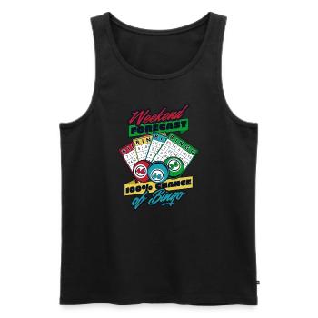Weekend Forecast 100% Chance Of Bingo Daubers - Men's Premium Organic Tank Top - black - Front - Michal (187cm)