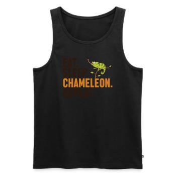 Manger Dormir Caméléon Répéter Voilé Panther Amant - Débardeur bio Premium Homme - noir - Devant - Michal (187cm)