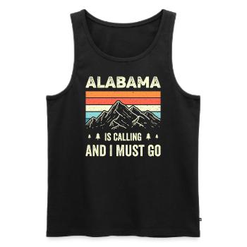 Alabama ruft und ich muss gehen - Männer Premium Bio Tank Top - Schwarz - Vorne - Michal (187cm)