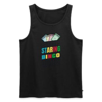 Stop Staring At My Bingo Cards Caller Daubers - Men's Premium Organic Tank Top - black - Front - Michal (187cm)