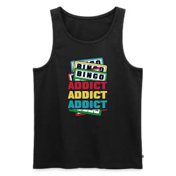 Bingo Addict Caller Daubers Professional Bingo - Men's Premium Organic Tank Top - black - Front - AI Model Male 178 light (178cm)