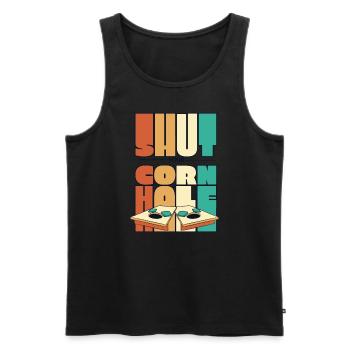 Halt deine Cornhole Spielbretter Sitzsack Cornhole - Männer Premium Bio Tank Top - Schwarz - Vorne - AI Model Male 178 light (178cm)
