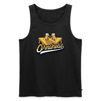 Cornaholic Spielbretter Sitzsack Professional - Männer Premium Bio Tank Top - Schwarz - Vorne - AI Model Male 178 light (178cm)