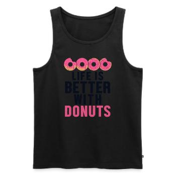 Life is Better With Donuts Doughnut Glazed Maker - Men's Premium Organic Tank Top - black - Front - AI Model Male 178 light (178cm)