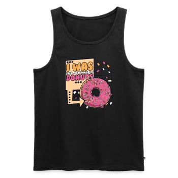 Was Told There Would Be Donuts Doughnut Glazed - Men's Premium Organic Tank Top - black - Front - AI Model Male 178 light (178cm)