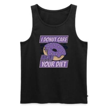 I Donut Care About Your Diet Donut, glasiert - Männer Premium Bio Tank Top - Schwarz - Vorne - Michal (187cm)