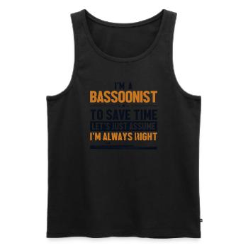 Bassoniste Supposons que j’ai raison Aerophone Music - Débardeur bio Premium Homme - noir - Devant - Michal (187cm)