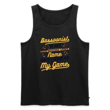 ist mein Name Bb1 Eb5 ist meine Spielmusik - Männer Premium Bio Tank Top - Schwarz - Vorne - Michal (187cm)