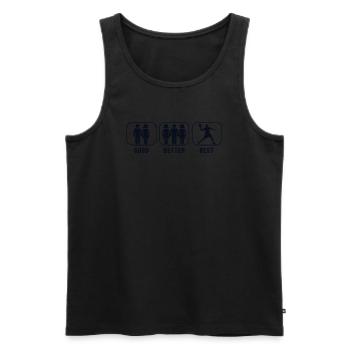 Gut Besser Bestes Völkerball-Teamspiel Prisonball - Männer Premium Bio Tank Top - Schwarz - Vorne - Michal (187cm)