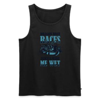 Les courses de bateaux-dragons me font toujours mouiller l’amour de l’équipe - Débardeur bio Premium Homme - noir - Devant - Michal (187cm)