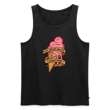 La crème glacée résout tout ce qu’un amateur de glaces - Débardeur bio Premium Homme - noir - Devant - Michal (187cm)