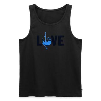 Dudelsack Liebe Great Highland Dudelsack Unterricht - Männer Premium Bio Tank Top - Schwarz - Vorne - AI Model Male 178 light (178cm)