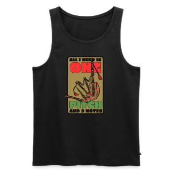 Alles, was ich brauche, ist eine Tonhöhe und 9 Noten Blasrohr - Männer Premium Bio Tank Top - Schwarz - Vorne - Michal (187cm)