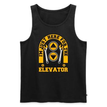 Just Here For The Broken Elevator Repair Elevator - Men's Premium Organic Tank Top - black - Front - Michal (187cm)