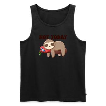 Nicht heute Folivora Braunkehl-Pilosa-Liebhaber - Männer Premium Bio Tank Top - Schwarz - Vorne - Michal (187cm)