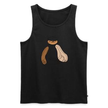Lineart Pilosa folivora Chien d’amour à gorge brune paresseux - Débardeur bio Premium Homme - noir - Devant - Michal (187cm)