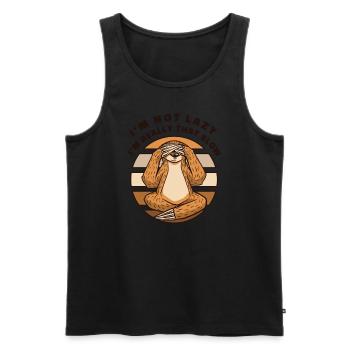 Ich bin wirklich so langsam Pilosa Folivora - Männer Premium Bio Tank Top - Schwarz - Vorne - Michal (187cm)