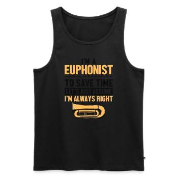 Euphoniste Supposons que j’ai raison Instrument - Débardeur bio Premium Homme - noir - Devant - Michal (187cm)