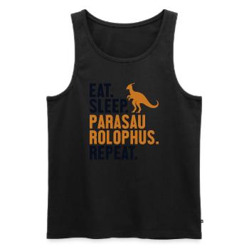 Eat Sleep Parasaurolophus Repeat Dinosaur - Men's Premium Organic Tank Top - black - Front - Michal (187cm)