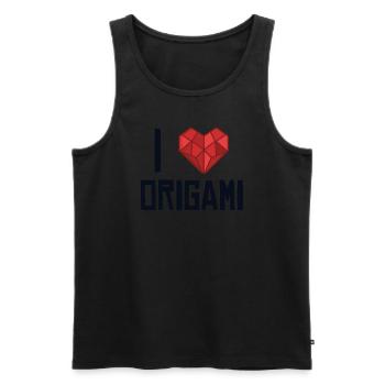 Ich liebe Origami Papierkranich Falten Eule Meister - Männer Premium Bio Tank Top - Schwarz - Vorne - AI Model Male 178 light (178cm)