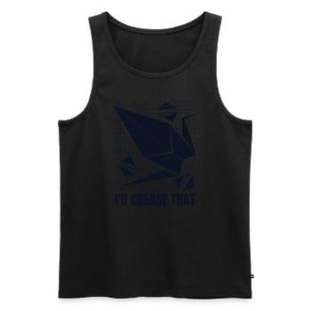 Je plierais ce hibou grue en papier Folding Master - Débardeur bio Premium Homme - noir - Devant - Michal (187cm)