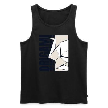 Falten Eule Papierkranich Meister Origami - Männer Premium Bio Tank Top - Schwarz - Vorne - AI Model Male 178 light (178cm)