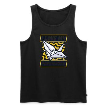 Ich liebe meine Papierkram Eule Papier Kranich Falten - Männer Premium Bio Tank Top - Schwarz - Vorne - Michal (187cm)