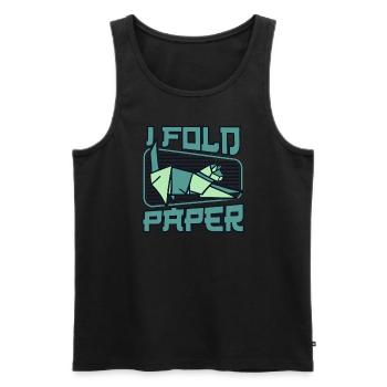 I Fold Paper Folding Owl Paper Crane Master - Men's Premium Organic Tank Top - black - Front - AI Model Male 178 light (178cm)