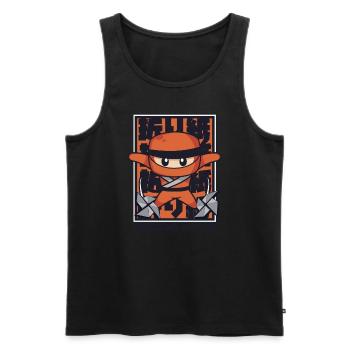 Origami Ninja Eule Papierkranich Faltmeister - Männer Premium Bio Tank Top - Schwarz - Vorne - AI Model Male 178 light (178cm)