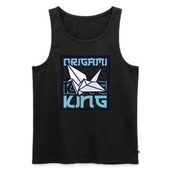Origami King Papierkranich Falten Eule Master - Männer Premium Bio Tank Top - Schwarz - Vorne - AI Model Male 178 light (178cm)